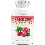 Cranberry Extrakt mit Vitamin C - 240 Kapseln - Premium: Hochdosiert mit 25:1 Extrakt (entspricht 25.000 mg Cranberries pro...