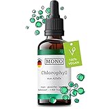 MONO Chlorophyll Tropfen aus natürlicher Alfalfa [50ml] – 1500 Tropfen Clorophyl - E140i entspricht 40 mg Chlorophyllin] je...
