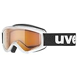 uvex speedy pro - Skibrille für Kinder - konstrastverstärkend - vergrößertes, beschlagfreies Sichtfeld - white/lasergold - one...