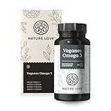 NATURE LOVE® Omega 3 vegan - hochdosiert mit 1.444 mg Algenöl pro Tagesdosis - 90 Kapseln - Markenrohstoff life's®Omega -...