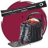 Otaro Skischuhtasche und Skitasche (CLASSIC SET | Bordeauxrot | 44 L & 96 L) Premium Set | Skitasche für Ski und Skischuhtasche...