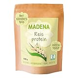 MADENA Reisprotein, 87% Proteingehalt, 1 Kg Vegan Protein, Extra mild, Besonders fein, 100% Proteinisolat, Veganes Protein,...