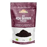 Acai Pulver Bio 100g - Gefriergetrocknet - Pure Organic Acai Berry Powder (Freeze-Dried) aus Brasilien, Getrocknet, Rohkost und...
