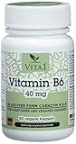 VITA1 Vitamin B6 P-5-P 40mg • 60 Kapseln (2 Monate Vorrat) • in seiner aktiven Form Coenzym P-5-P •Kapseln von Vita1® sind...