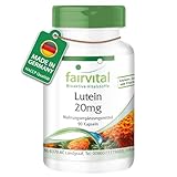 Fairvital | Lutein 20mg + Zeaxanthin - 90 Kapseln - Hochdosiert & mikroverkapselt - VEGAN - ohne Magnesiumstearat