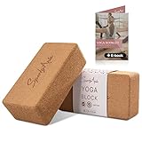 SportyAnis® Premium Yoga-Block [2er Set] inkl. E-Book aus Naturkork für Yoga und Pilates - Rutschfest, Nachhaltig & Stabil