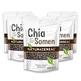 Naturacereal Chia Samen 5kg - Reich an Omega-3, Ballaststoffen und Nährstoffen - Ideal für Smoothies, Puddings und Salate