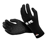PI-PE Neoprenhandschuhe 3 mm Thermohandschuhe Anti-Rutsch-Handschuhe für Männer und Frauen Herren Schwarz, M