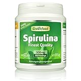 Greenfood Spirulina, luftgetrocknet, 300 mg, 360 Presslinge - Superfood (natürliche Vitamine, Mineralien, Spurenelementen). OHNE...