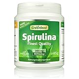 Greenfood Spirulina, luftgetrocknet, 300 mg, 360 Presslinge - Superfood (natürliche Vitamine, Mineralien, Spurenelementen). OHNE...