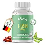 Vitabay L-Lysin 800mg • 180 Tabletten • Essentielle Aminosäure • Hochdosiert • Bioverfügbar • Vorteilspackung • Für...