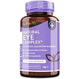 Natürliche Augen Kapseln - HOCHDOSIERT mit 20 mg Lutein, 2,5 mg Zeaxanthin, Heidelbeerextrakt, Vitamin A, B12 & Zink - 90 vegane...