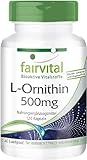 Fairvital | L-Ornithin 500mg - 120 Kapseln - HOCHDOSIERT - Vegan