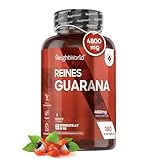 Guarana Kapseln - 4800mg reiner Guarana Extrakt - 180 Kapseln - Für Konzentration & Energie - 3 Monate Vorrat - Natürliche...