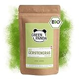 GREEN PANDA® Bio Gerstengras Pulver aus Österreich | für Gerstengras Saft, grüne Smoothies, Super Green Pulver Shakes,...