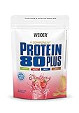Weider Protein 80 Plus Eiweißpulver, Erdbeer, Low-Carb, Mehrkomponenten Casein Whey Mix für Proteinshakes, 500g (1er Pack)