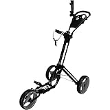 ZHANGYUEFEIFZ Golftrolley Zieh Golfcarts 3-Rad-Push-Pull-Golf Cart, patentierte Kugel System und Fußbremse, eine Sekunde zum...