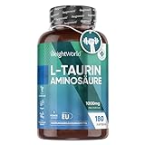 Taurin Kapseln - 1000mg L Taurin pro Tag - 180 vegane Kapseln für Sport & Fitness - Aminosäure Taurine - Pre Workout Booster...