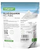 Glucosamin HCL Pure - 1000 g (1 kg) reines Pulver ohne Zusätze - Aus pflanzlicher Fermentation - Laborgeprüft - Vegan -...
