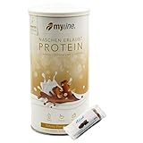 Myline Eiweißpulver Schokolade-Zimt mit weißen Schokostückchen + Proteinriegel
