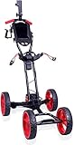 YAOJIA Zieh-Golfcarts 4 Rad Golf Push Cart Folding Golf Trolley Mit Regenschirmhalter |Eine Sekunde Zum Öffnen Und Schließen...
