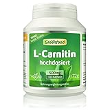 L-Carnitin, 500 mg, hochdosiert, 120 Kapseln, vegan – gewonnen durch Fermentation. OHNE künstliche Zusätze. Ohne Gentechnik.