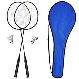 KH Federball Set Badminton Schläger Set 2-4 Spieler für Erwachsene Kinder, leicht und stabil, Schläger, Federbälle und...