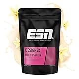 ESN Designer Whey Protein Pulver, Vanilla, 1 kg, bis zu 23 g Protein pro Portion, ideal zum Muskelaufbau und -erhalt, geprüfte...