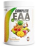 EAA Pulver 500g TROPICAL FRUITS - 12.500mg essentielle Aminosäuren, unglaublich lecker & erfrischend - COMPLETE EAA mit allen 9...
