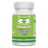 Folsäure Kapseln - 100% natürliches Folat - 400 µg 5-MTHF - hochdosiert - bei Kinderwunsch & Schwangerschaft - ohne Zusätze -...