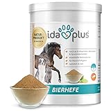 Ida Plus - Reines Bierhefe-Pulver - 500g - 100% Naturprodukt für Hunde, Katzen & Pferde - Futterergänzung für glänzendes Fell...