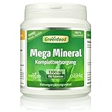 Mega Mineral, 1300 mg, hochdosiert, 100% Tagesbedarf, 180 Tabletten alle wichtigen Mineralien und Spurenelemente. Ohne künstliche...