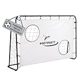 HUDORA Fußballtor Hornet 180 mit Torwand - Outdoor für Kinder & Erwachsene - Tor mit abnehmbarem Netz & zwei verstärkten...