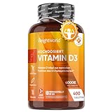 Vitamin D3 4000 IE - 400 Tabletten (1 Tablette alle 4 Tage) - Sonnenvitamin für Immunsystem, Knochen, Zähne & Muskeln (EFSA) -...