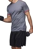 SUNDRIED Männer Training T-Shirt Ultimate Premium-Workout Fitness Kleidung (Gray, M)