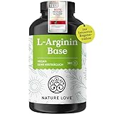 NATURE LOVE® L-Arginin Base mit Citrullin - 365 Kapseln - Hochwertiges pflanzliches Arginin in BASE Form mit 99,7+% Reinheit -...