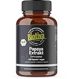 Papaya Extrakt 120 Kapseln Bio hochdosiert - Proteolytische Aktivität - Pflanzenextrakt - abgefüllt und kontrolliert in...