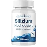 effective nature - Silizium Kapseln Hochdosiert - 60 Stk. für 30 Tage - aus Bambusextrakt - 500 mg Bambus Silizium pro Tag - mit...
