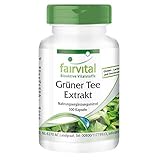 Fairvital | Grüner Tee Kapseln - 100 Kapseln - Green Tea - mit Koffein, Polyphenole & EGCG - HOCHDOSIERT - VEGAN - Camellia...