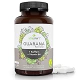 VITALKRAFT Guarana-Komplex / 120 hochdosierte vegane Kapseln mit 470mg Guarana, 150mg Koffein und Vitamin B6 / Veganer...