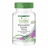 Fairvital | Mariendistel Extrakt 750mg - 90 Tabletten - HOCHDOSIERT mit 750mg Mariendistel Extrakt pro Tablette - VEGAN - 80%...