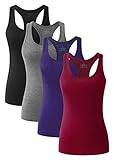 vislivin Workout Tanktops für Damen Racerback Yoga Tanks Basic Sportliche Activewear-4er Pack...