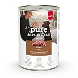 MERA Pure Sensitive Rind (6x400g), Hundefutter nass mit hohem Fleischanteil und getreidefrei, Nassfutter aus 100% tierischem...