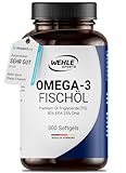 Omega 3 Kapseln hochdosiert - 300 Fischöl Kapseln mit 2000mg (1000mg EPA & 500mg DHA) pro Tagesdosis - Omega-3 Fettsäuren ohne...