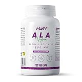 HSN - Alpha-Liponsäure | ALA 500 mg | 4 Monatsvorrat | Antioxidans + erhöht den Glutathionspiegel + Anti-Aging | Vegan,...