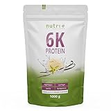 Nutri + Eiweiß Protein Pulver Vanilla Ice Cream 1 kg - Mehrkomponenten Proteinpulver Vanille Eiscreme Shake - Proteinkomplex -...