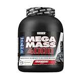 WEIDER Mega Mass 4000 Weight Gainer Shake zum Zunehmen, Erdbeere, mit Protein, Creapure Kreatin Monohydrat, komplexen...