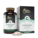 Ginkgo Biloba Komplex 6000 - 365 Kapseln - Premium Spezial Extrakt: Mit 24% Flavonoglykoside + 6% Terpenlactone + Cholin +...