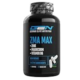 ZMA MAX - 180 Kapseln - Extra hochdosiert - Zink + Magnesium + Vitamin B6 - Premium: Mit 3 Magnesiumverbindungen - Laborgeprüft -...