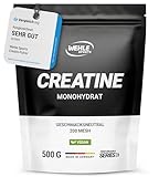 Creatin Monohydrat Pulver reines Kreatin mikronisierter Qualität Mesh 200 - optimal hochdosiert 100% vegan - Wehle Sports (500g)